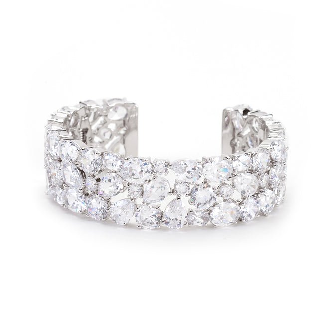 Bejeweled Cubic Zirconia Cuff - LinkagejewelrydesignLinkagejewelrydesign