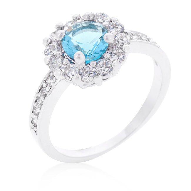 Bella Birthstone Engagement Ring in Blue - LinkagejewelrydesignLinkagejewelrydesign