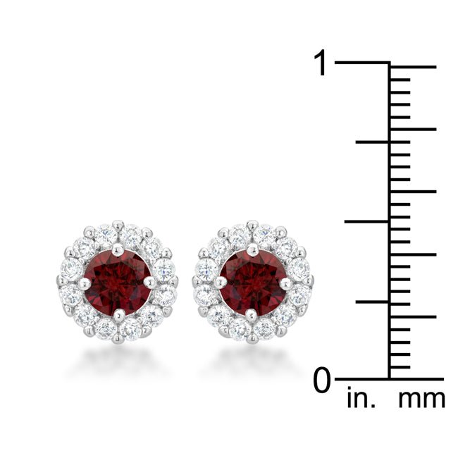 Bella Bridal Earrings in Garnet Red - LinkagejewelrydesignLinkagejewelrydesign