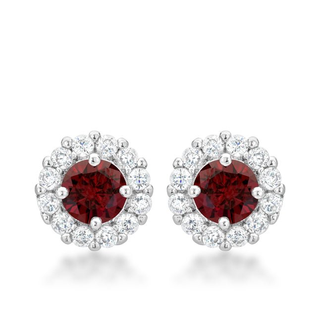 Bella Bridal Earrings in Garnet Red - LinkagejewelrydesignLinkagejewelrydesign