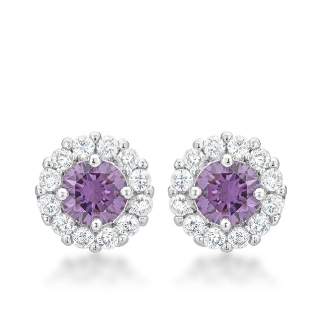 Bella Bridal Earrings in Purple - LinkagejewelrydesignLinkagejewelrydesign