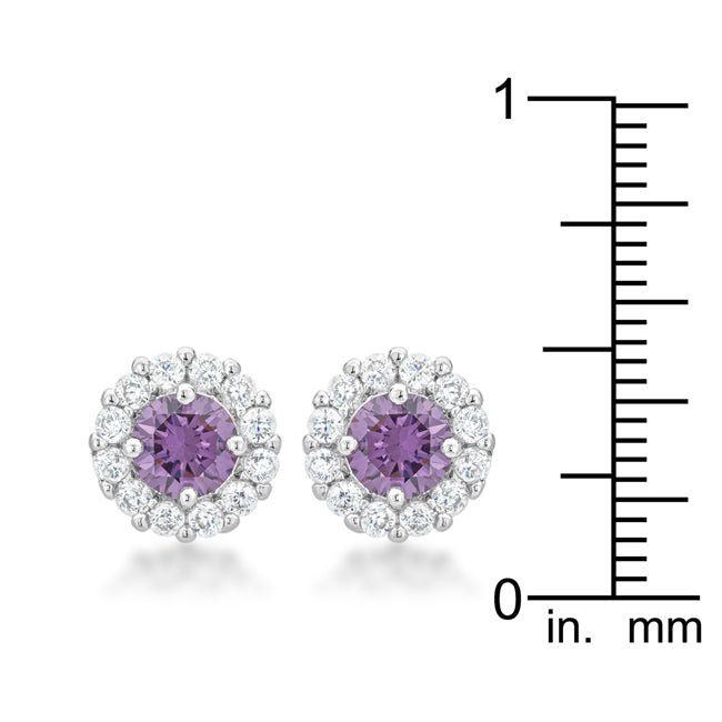 Bella Bridal Earrings in Purple - LinkagejewelrydesignLinkagejewelrydesign