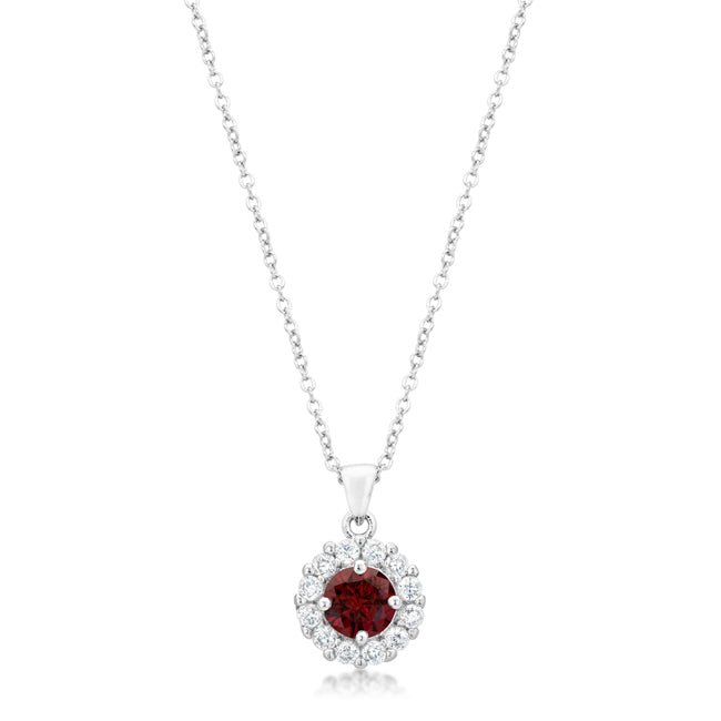 Bella Bridal Pendant in Garnet Red - LinkagejewelrydesignLinkagejewelrydesign