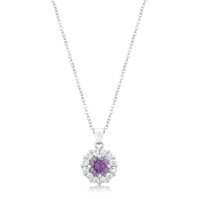 Bella Bridal Pendant in Purple - LinkagejewelrydesignLinkagejewelrydesign