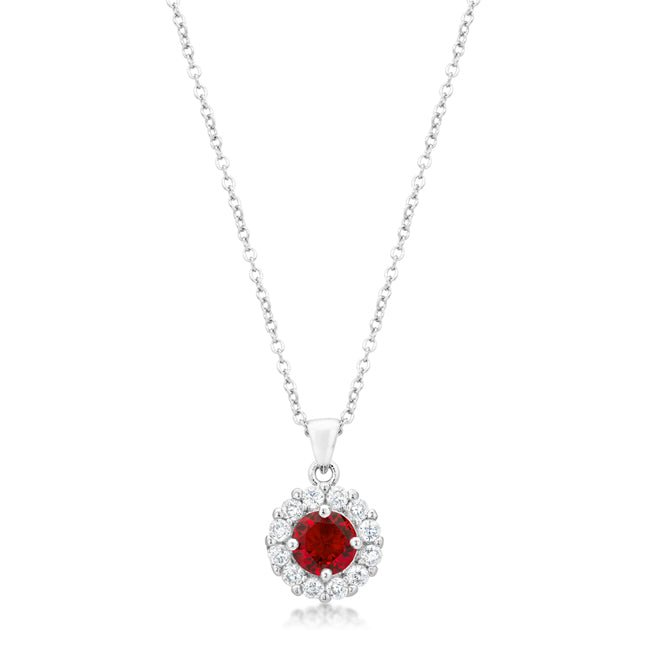 Bella Bridal Pendant in Ruby Red - LinkagejewelrydesignLinkagejewelrydesign