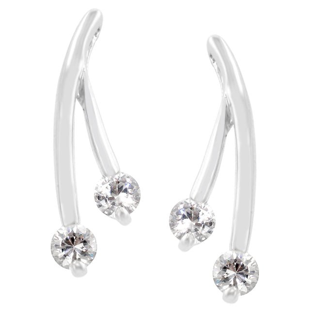 Branched Cubic Zirconia Earrings - LinkagejewelrydesignLinkagejewelrydesign