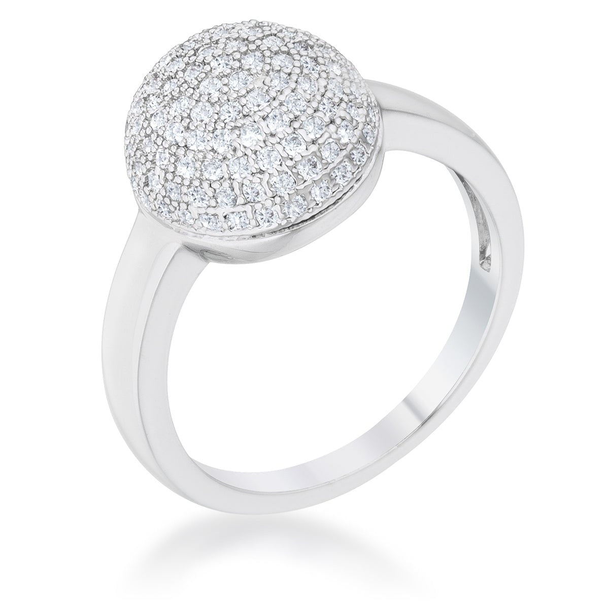 Brie 0.6ct CZ Rhodium Contemporary Sphere Ring, &lt;b&gt;Size 5&lt;/b&gt; - LinkagejewelrydesignLinkagejewelrydesign