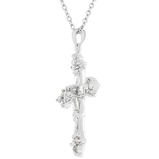 Brilliant Cubic Zirconia Cross Pendant - LinkagejewelrydesignLinkagejewelrydesign