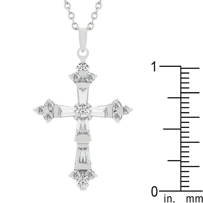 Brilliant Cubic Zirconia Cross Pendant - LinkagejewelrydesignLinkagejewelrydesign