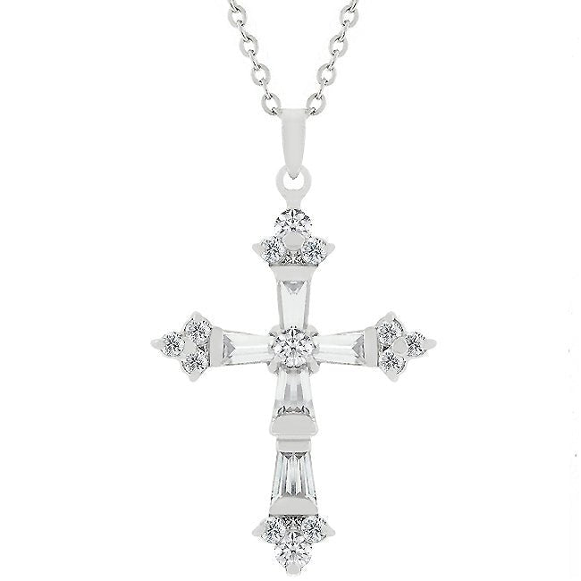 Brilliant Cubic Zirconia Cross Pendant - LinkagejewelrydesignLinkagejewelrydesign
