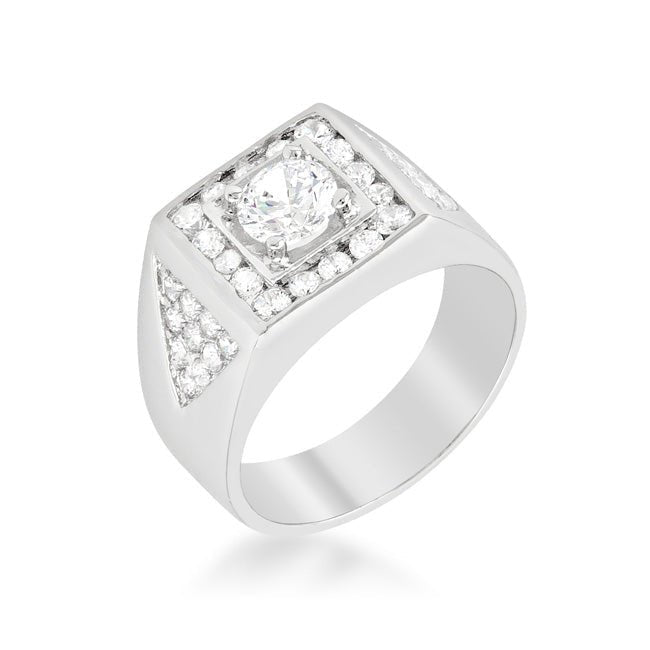 Brilliant Men's Cubic Zirconia Ring - LinkagejewelrydesignLinkagejewelrydesign