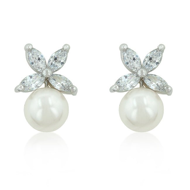 Butterfly Pearl Stud Earrings - LinkagejewelrydesignLinkagejewelrydesign