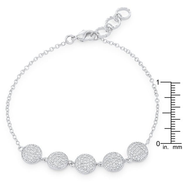 Carol 0.8ct CZ Rhodium Pave Disc Bracelet - LinkagejewelrydesignLinkagejewelrydesign