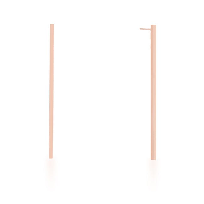 Carolee Rose Gold Stainless Steel Long Line Drop Earrings - LinkagejewelrydesignLinkagejewelrydesign