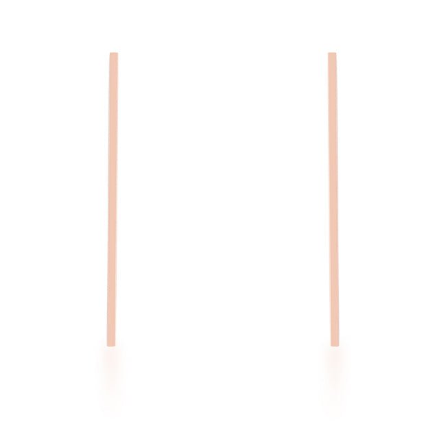 Carolee Rose Gold Stainless Steel Long Line Drop Earrings - LinkagejewelrydesignLinkagejewelrydesign