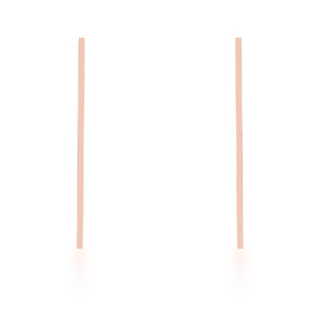 Carolee Rose Gold Stainless Steel Long Line Drop Earrings - LinkagejewelrydesignLinkagejewelrydesign