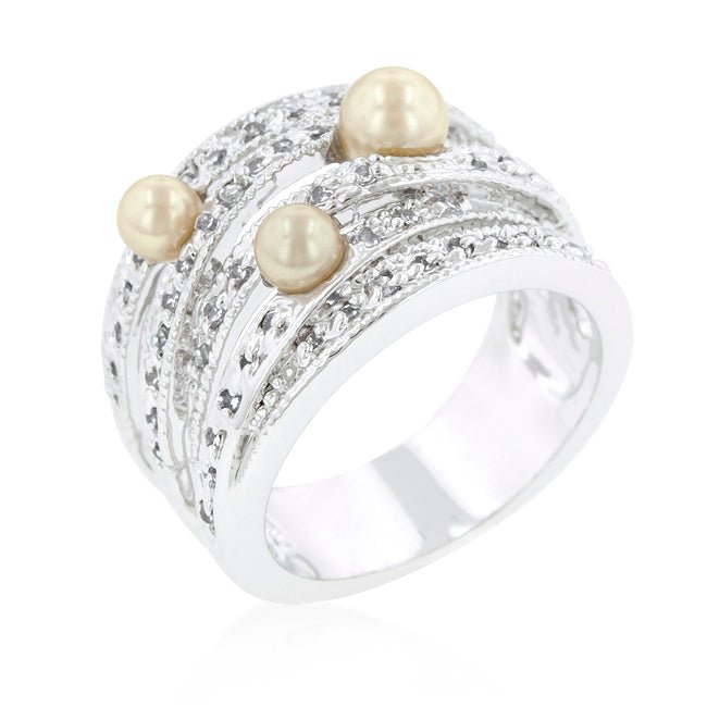 Champagne Pearl Cocktail Ring - LinkagejewelrydesignLinkagejewelrydesign