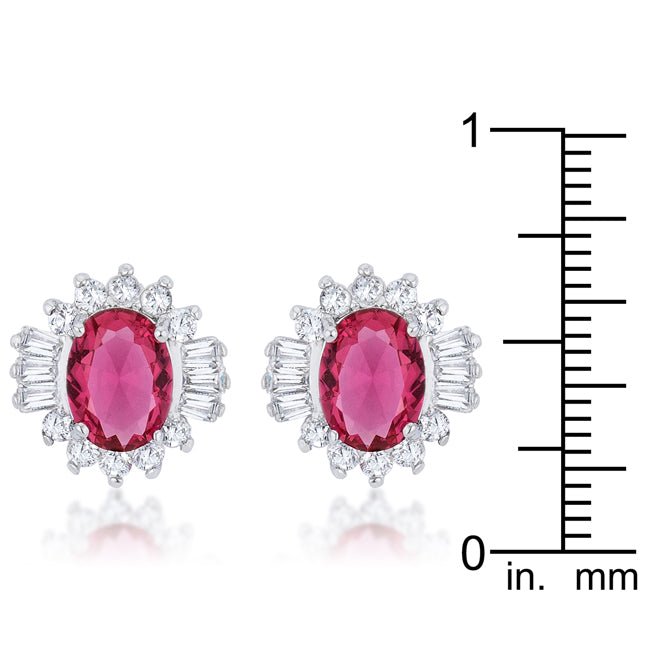 Chrisalee 3.3ct Ruby CZ Rhodium Classic Stud Earrings - LinkagejewelrydesignLinkagejewelrydesign