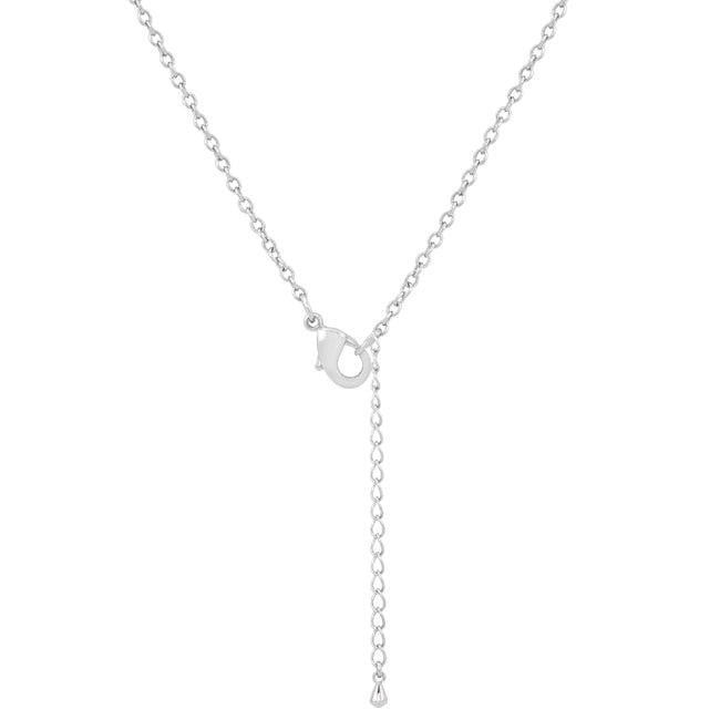 Christal 1.2ct Aqua CZ Rhodium Classic Necklace - LinkagejewelrydesignLinkagejewelrydesign