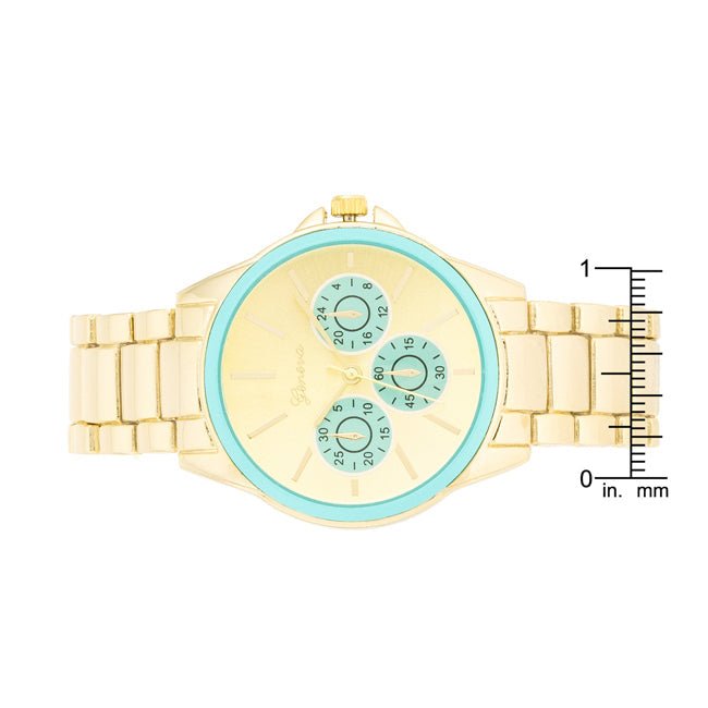 Chrono Gold Metal Watch - LinkagejewelrydesignLinkagejewelrydesign