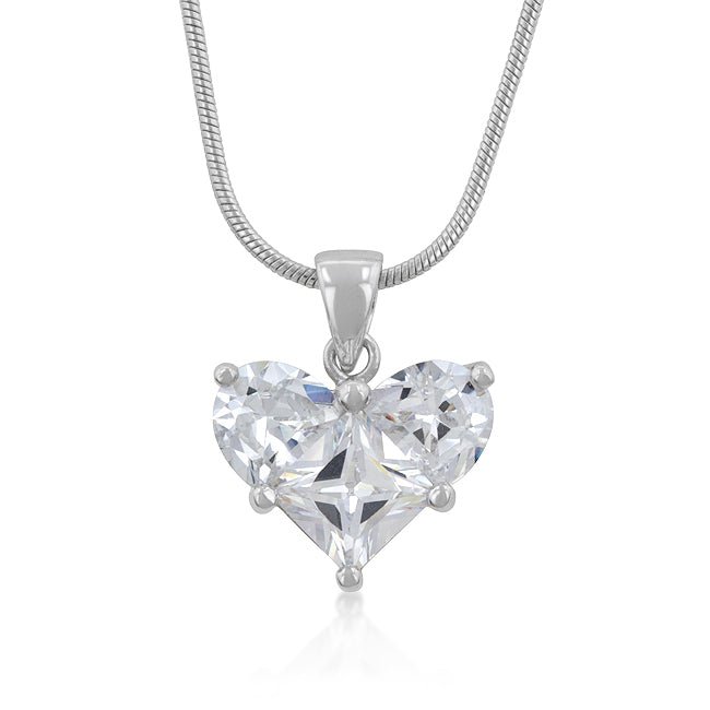 Classic Clear Heart Pendant - LinkagejewelrydesignLinkagejewelrydesign