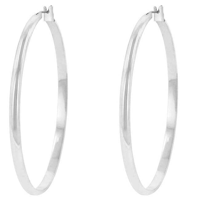 Classic Hoop (Rhodium Plated) - LinkagejewelrydesignLinkagejewelrydesign