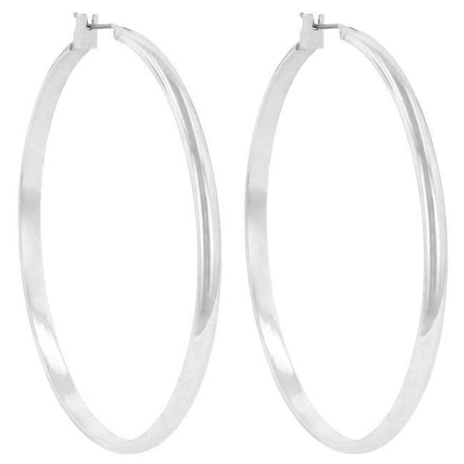 Classic Hoop (Rhodium Plated) - LinkagejewelrydesignLinkagejewelrydesign