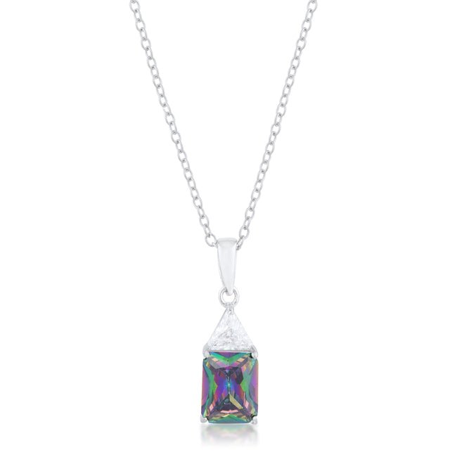 Classic Mystic Cubic Zirconia Rhodium Drop Necklace - LinkagejewelrydesignLinkagejewelrydesign