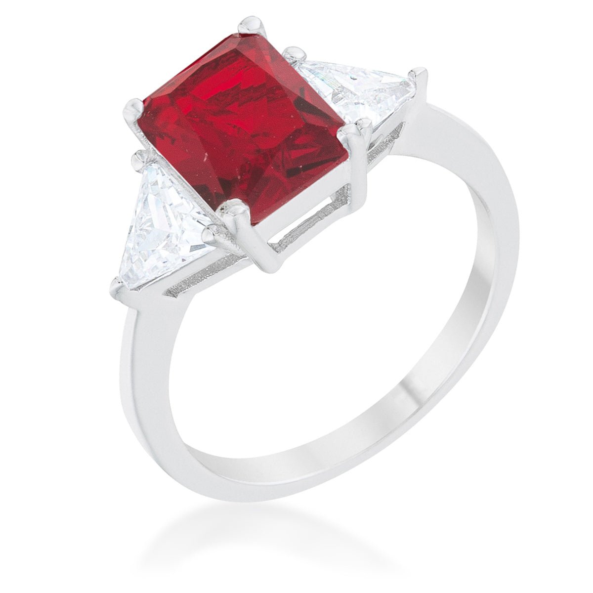 Classic Ruby White Gold Rhodium Engagement Ring - LinkagejewelrydesignLinkagejewelrydesign