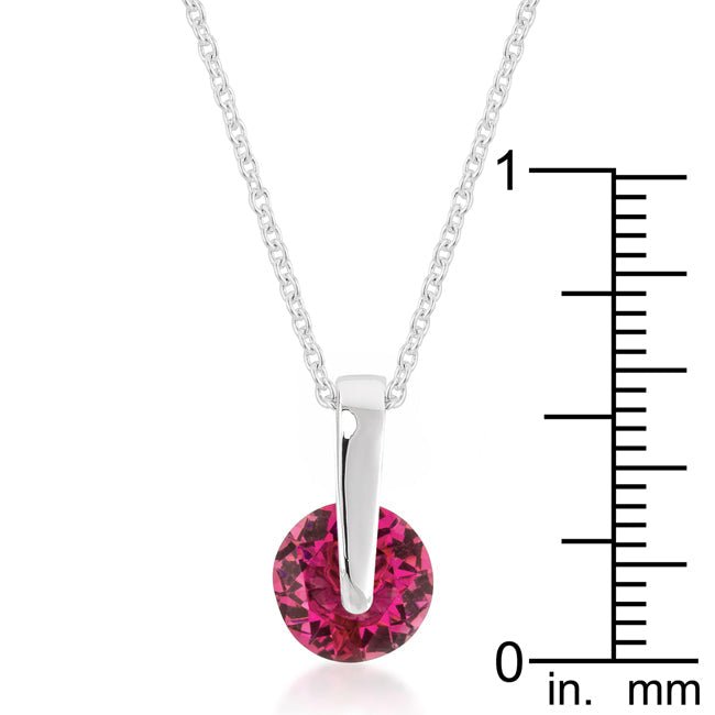 Classic Solitaire Red Cubic Zirconia Pendant - LinkagejewelrydesignLinkagejewelrydesign