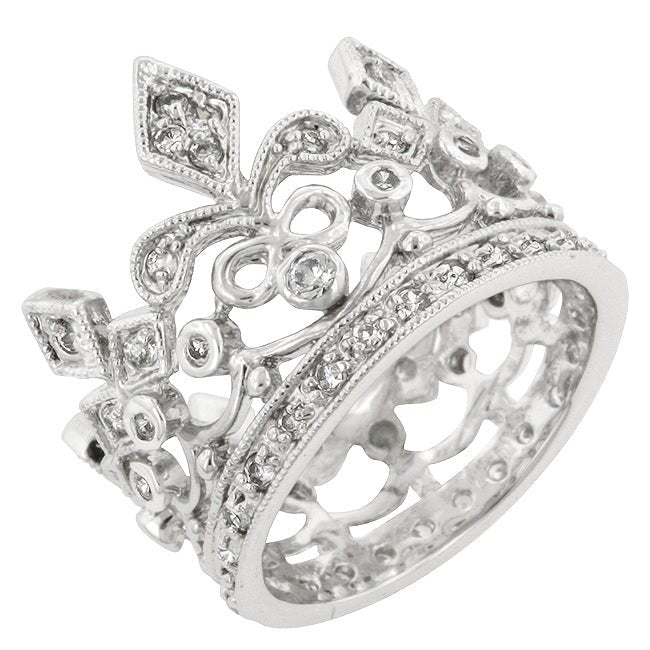 Cubic Zirconia Crown Eternity Ring - LinkagejewelrydesignLinkagejewelrydesign