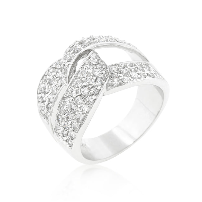 Cubic Zirconia Knot Ring - LinkagejewelrydesignLinkagejewelrydesign