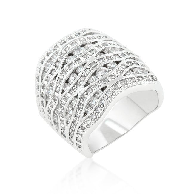 Cubic Zirconia Pave Abstract Ring - LinkagejewelrydesignLinkagejewelrydesign