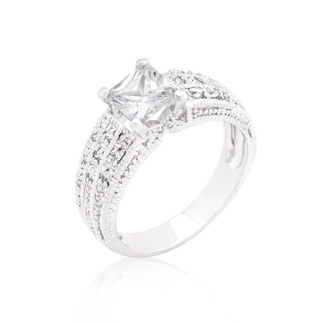 Cubic Zirconia Princess Cut Ring - LinkagejewelrydesignLinkagejewelrydesign