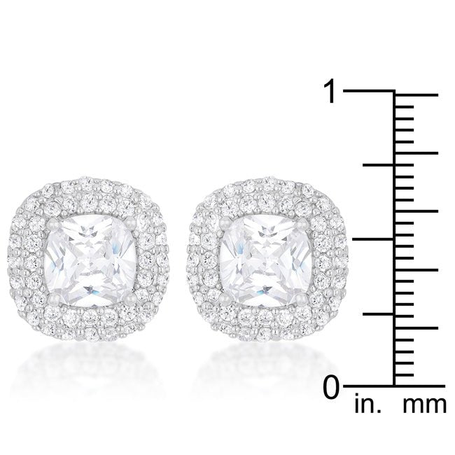 Cushion Pave Stud Earrings - LinkagejewelrydesignLinkagejewelrydesign