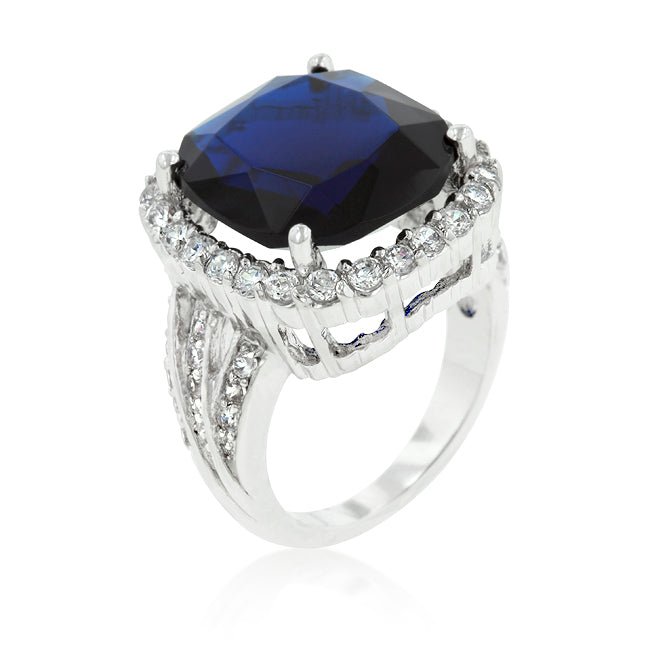 Deep Blue Sapphire Engagement Ring - LinkagejewelrydesignLinkagejewelrydesign