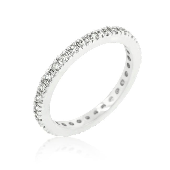 Delicate Cubic Zirconia Eternity Band - LinkagejewelrydesignLinkagejewelrydesign