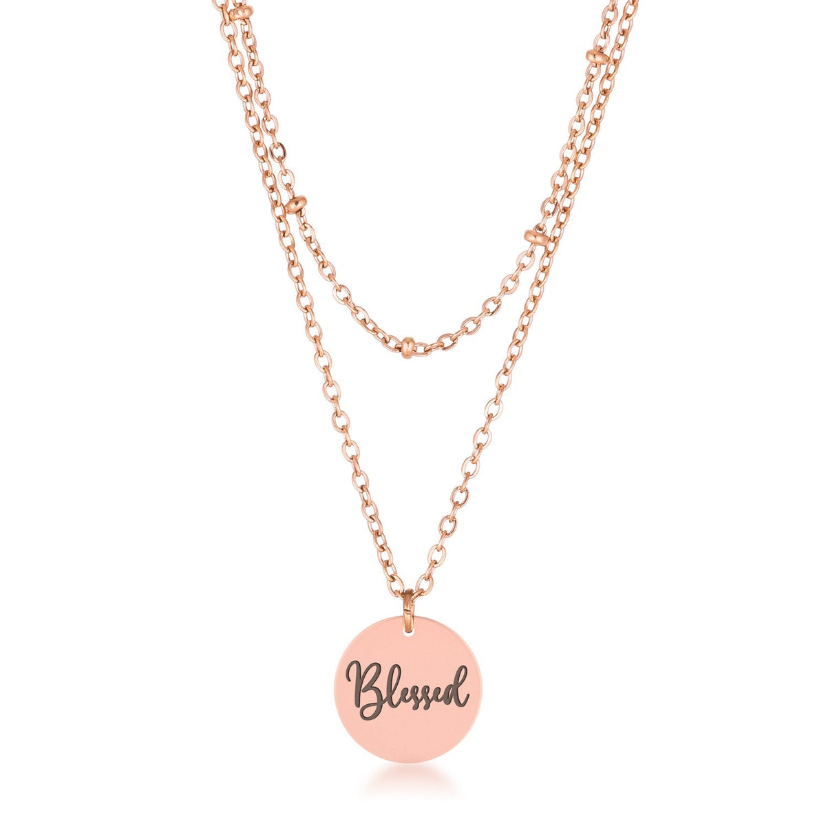 Delicate Rose Gold Plated Blessed Necklace - LinkagejewelrydesignLinkagejewelrydesign