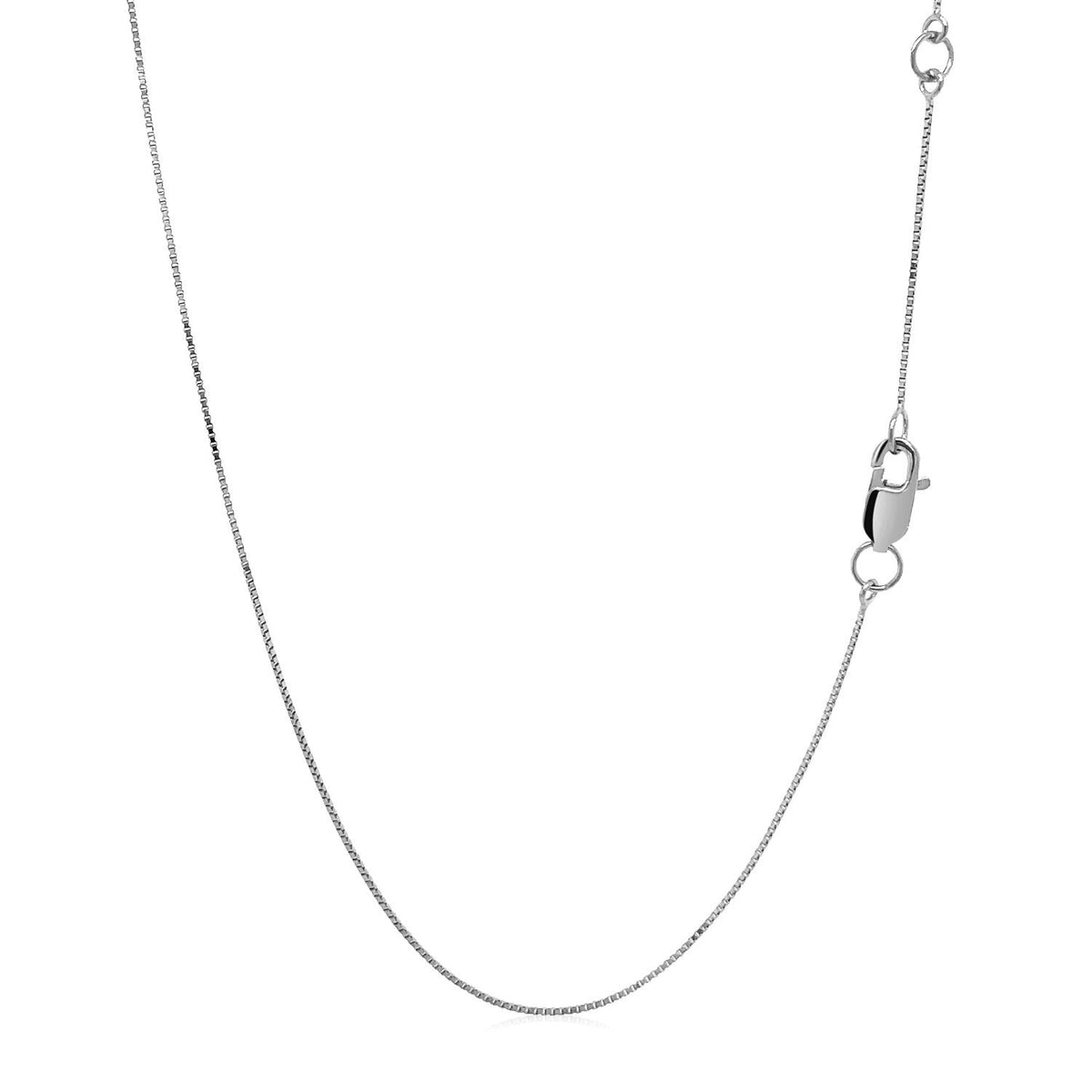 Double Extendable Box Chain in 14k White Gold (0.6mm) - LinkagejewelrydesignLinkagejewelrydesign