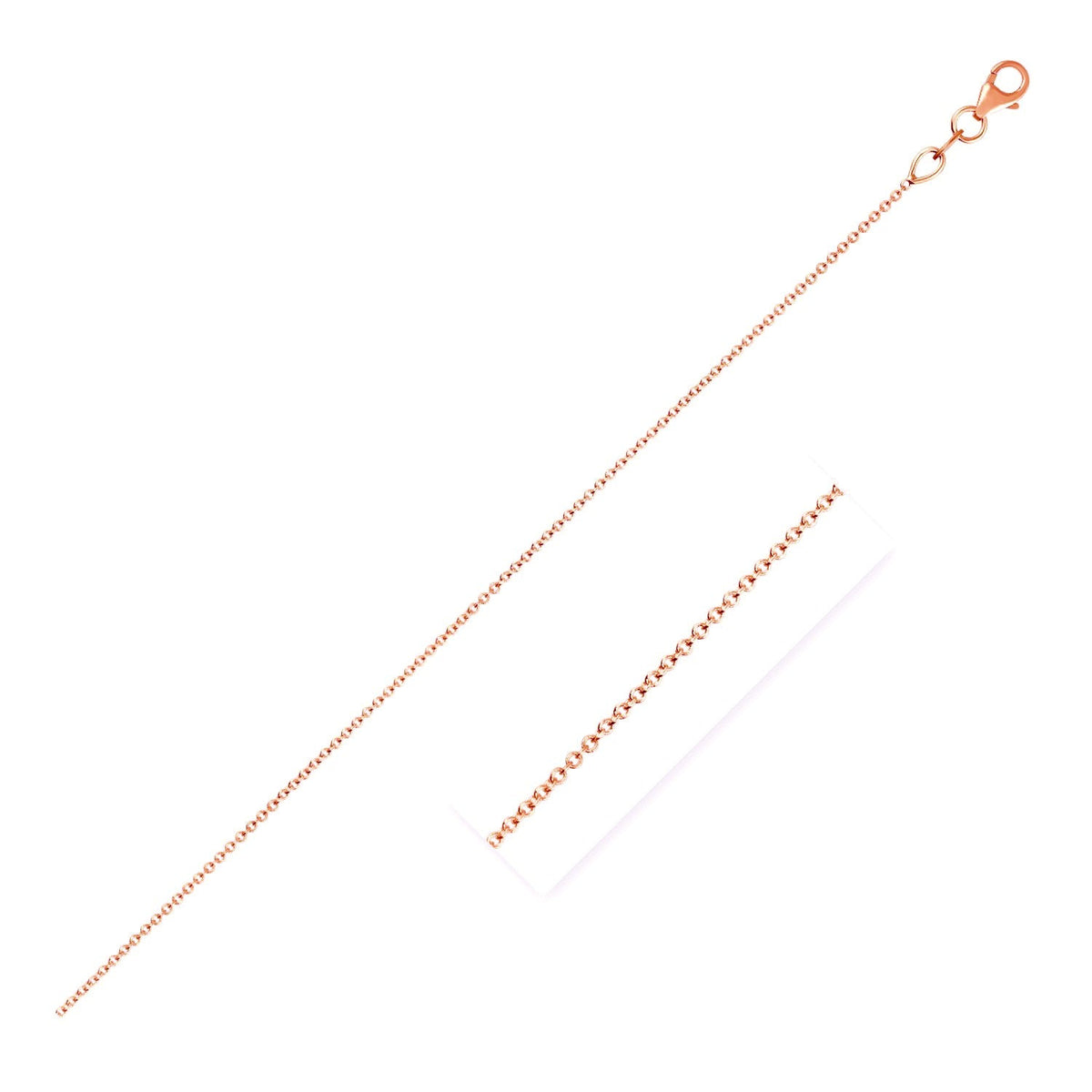 Double Extendable Cable Chain in 14k Rose Gold (1.0mm) - LinkagejewelrydesignLinkagejewelrydesign