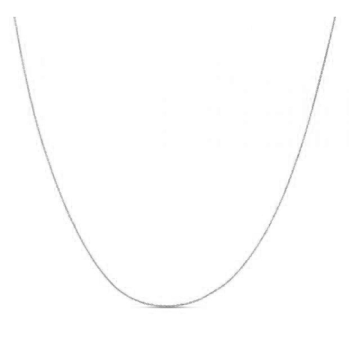Double Extendable Diamond Cut Cable Chain in 14k White Gold (0.80mm) - LinkagejewelrydesignLinkagejewelrydesign