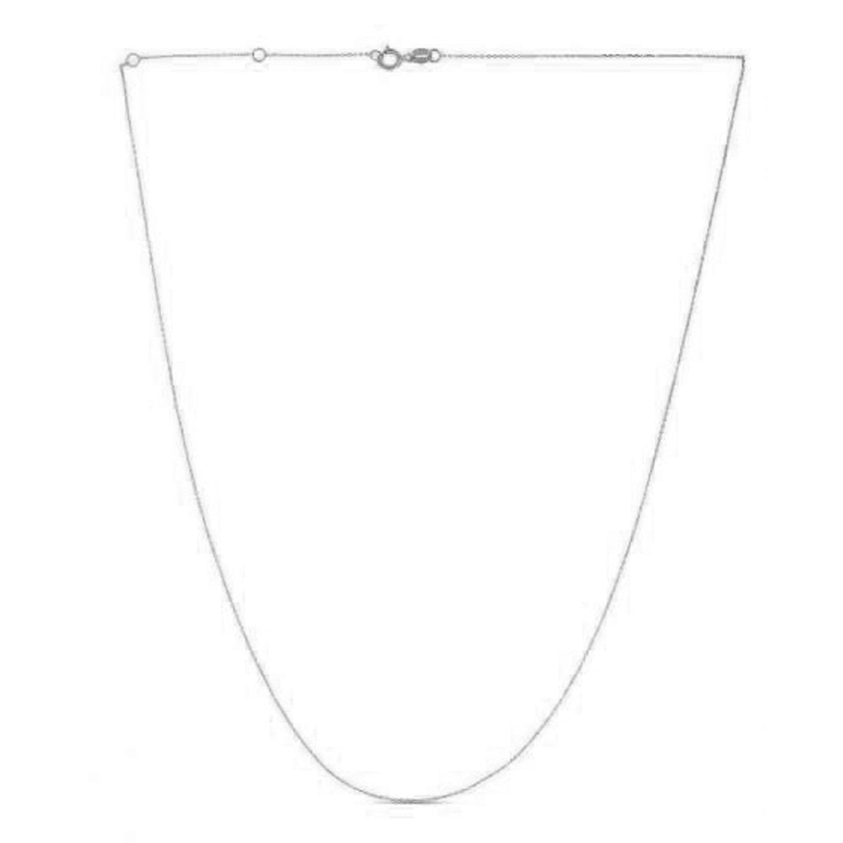 Double Extendable Diamond Cut Cable Chain in 14k White Gold (0.80mm) - LinkagejewelrydesignLinkagejewelrydesign