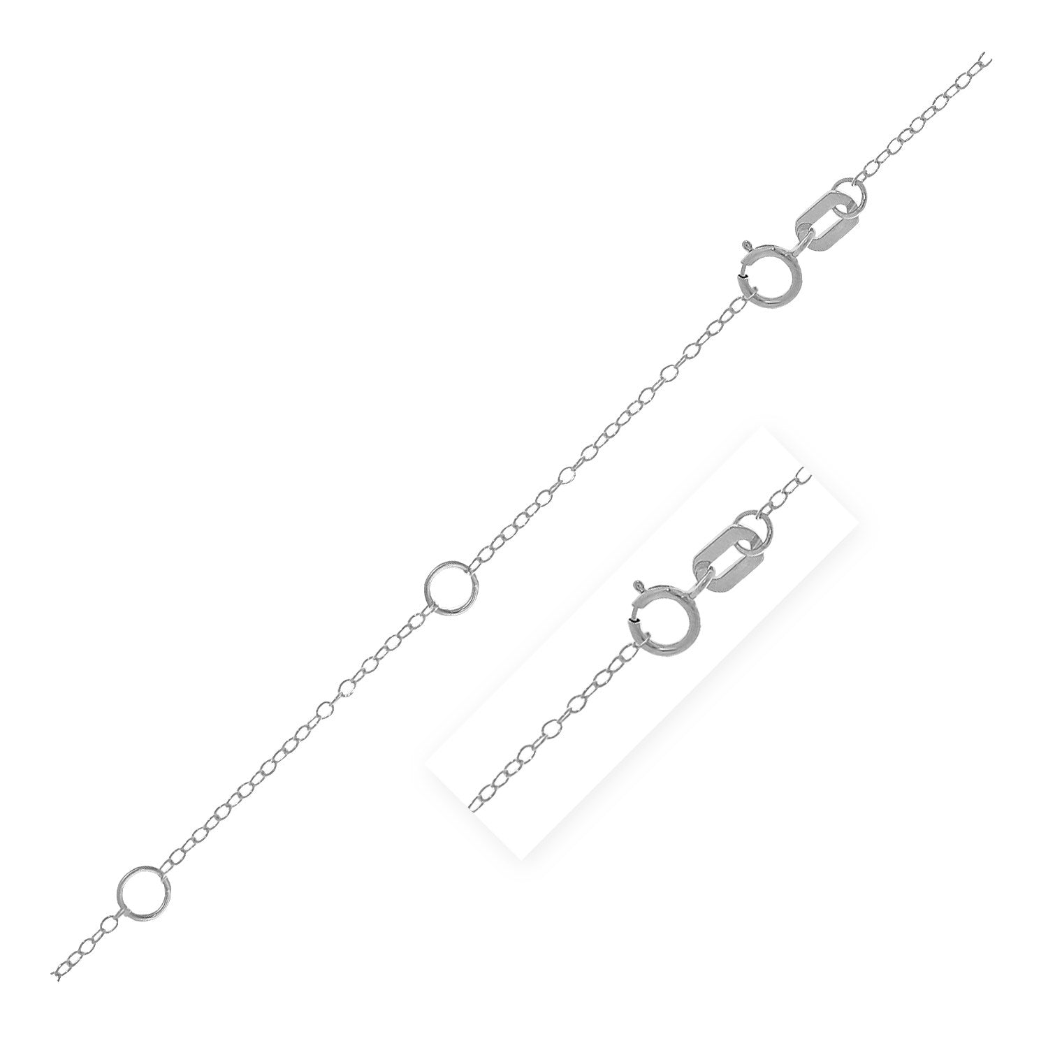 Double Extendable Piatto Chain in 14k White Gold (1.2mm) - LinkagejewelrydesignLinkagejewelrydesign