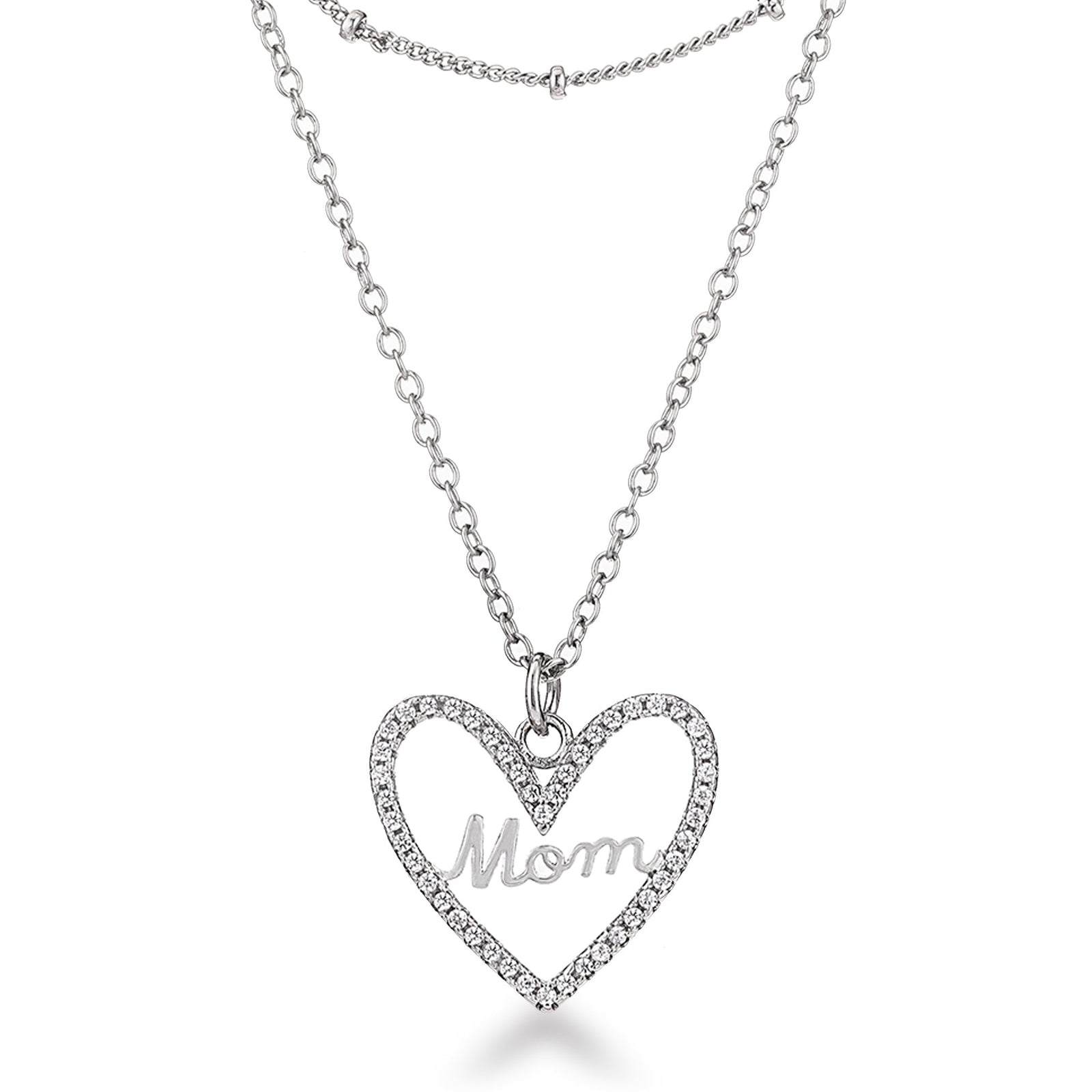 Elegant Layered "Mom" Necklace - LinkagejewelrydesignLinkagejewelrydesign