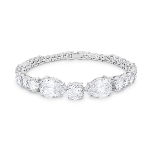 Elegant Pear and Round Cubic Zirconia Tennis Bracelet - LinkagejewelrydesignLinkagejewelrydesign
