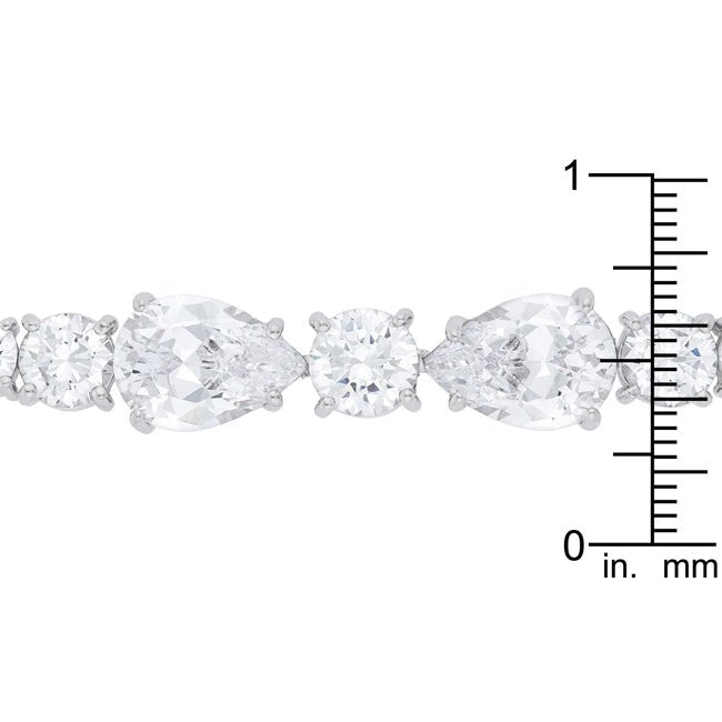 Elegant Pear and Round Cubic Zirconia Tennis Bracelet - LinkagejewelrydesignLinkagejewelrydesign