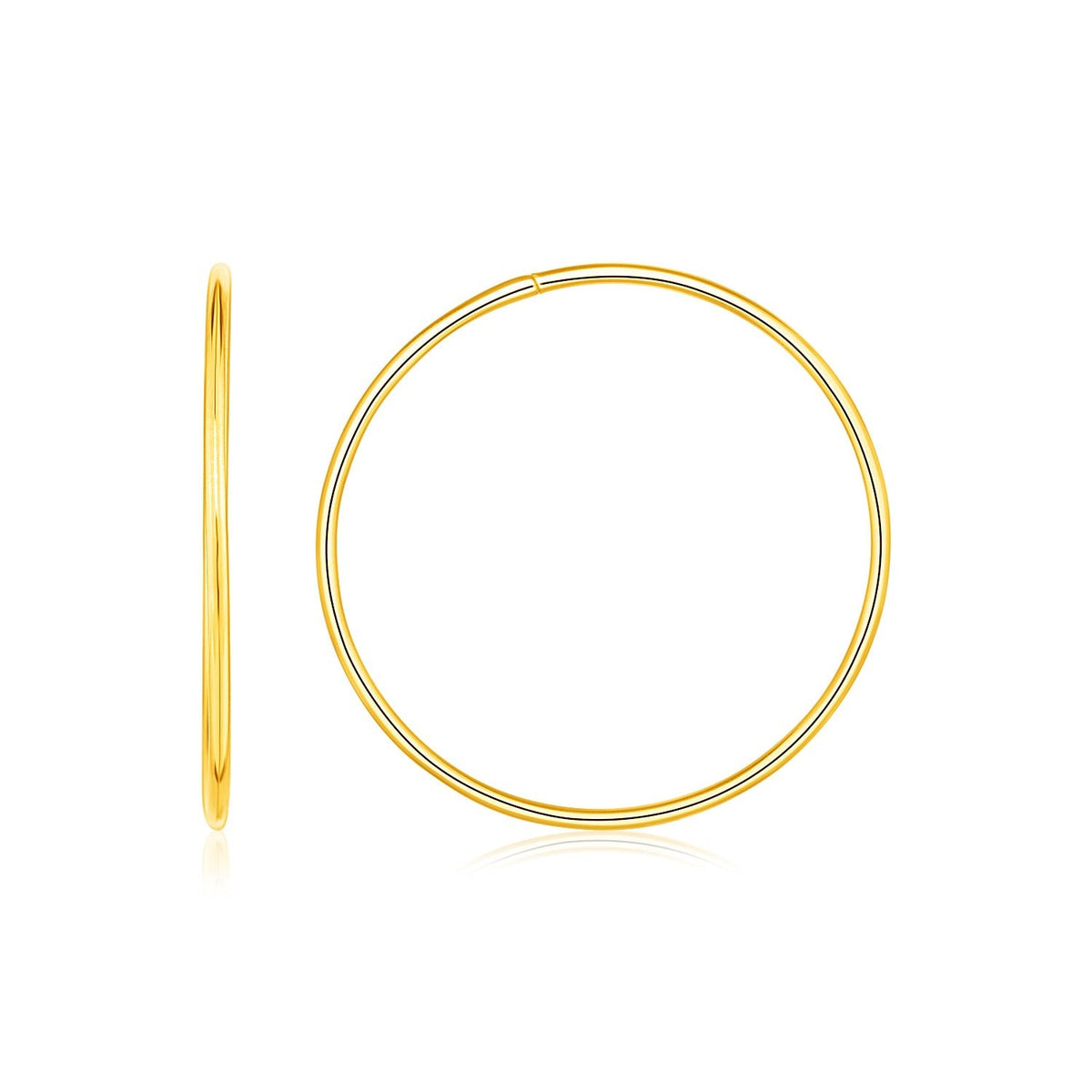 Endless Hoop Style Earrings in 14K Yellow Gold - LinkagejewelrydesignLinkagejewelrydesign