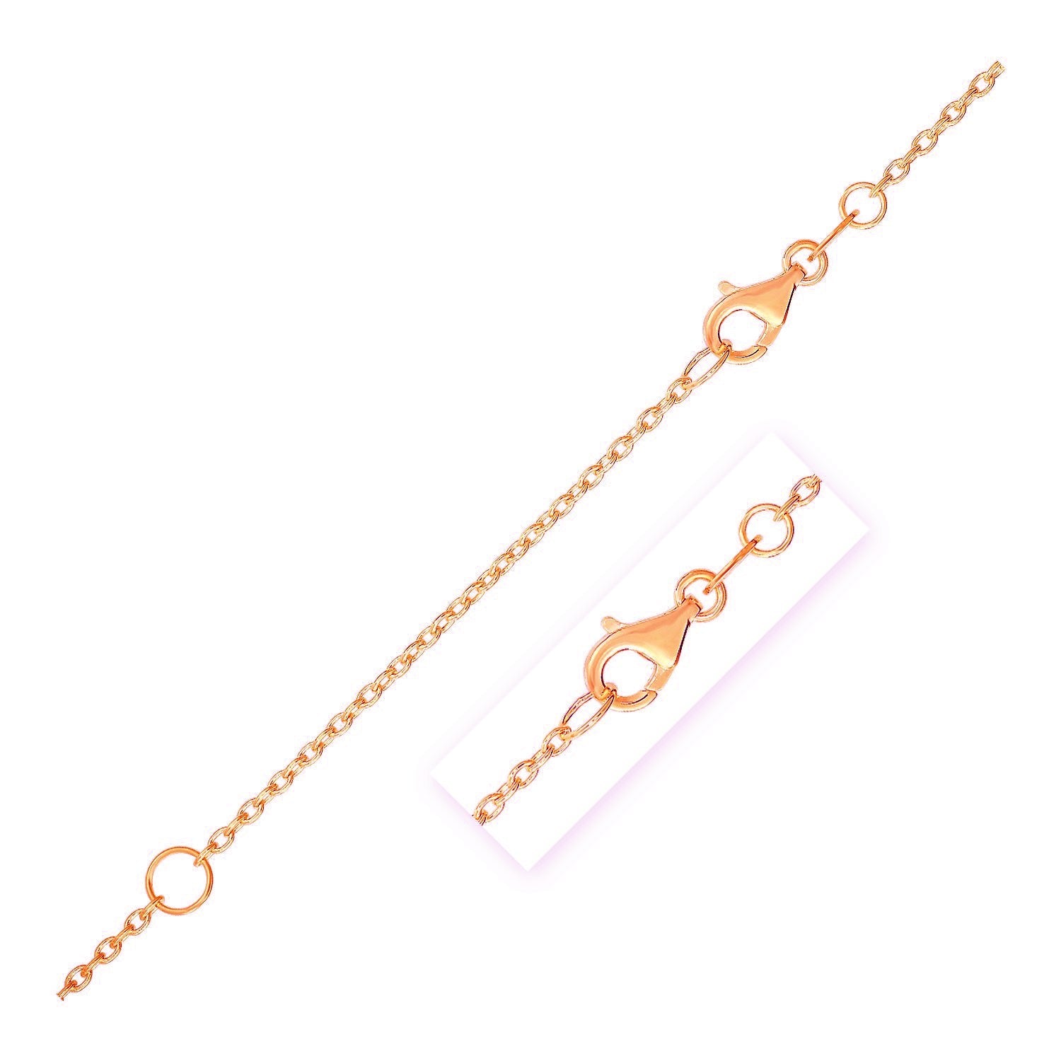 Extendable Cable Chain in 14k Rose Gold (1.5mm) - LinkagejewelrydesignLinkagejewelrydesign