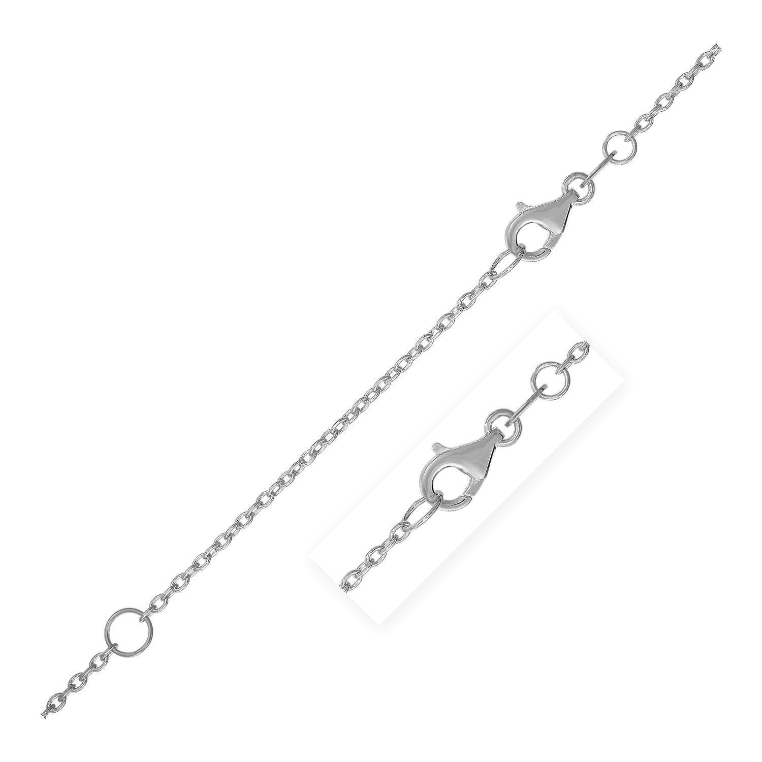 Extendable Cable Chain in 14k White Gold (1.5mm) - LinkagejewelrydesignLinkagejewelrydesign