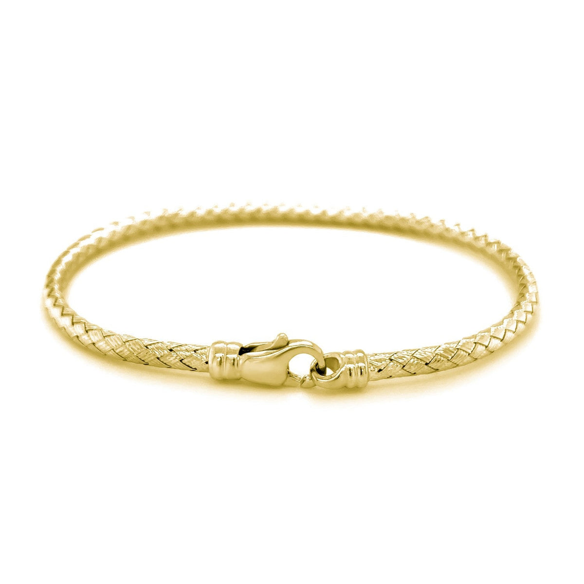 Fancy Weave Bangle in 14k Yellow Gold (3.0mm) - LinkagejewelrydesignLinkagejewelrydesign